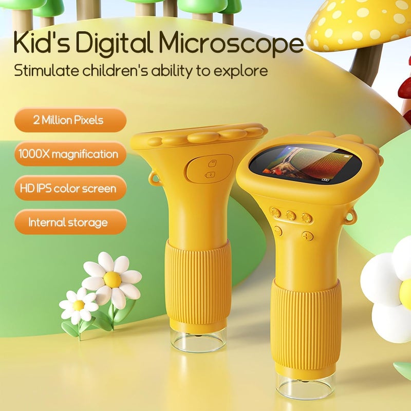 WINWEND Kids Microscope Pocket Microscope -1000X Portable Microscope for Kid | Photo and Video Mini Microscopes | 2'' Digital Little Scientist Microscopes for 3-10 Age Years Old Boys Girls Toys Gifts - Image 3
